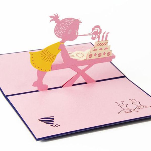 

greeting cards 3d up with envelope laser cut post card for birthday party decoration