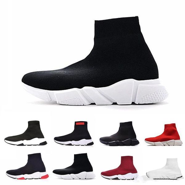 

2019 ace designer casual sock shoes speed trainer black red triple black fashion socks sneaker trainer casual shoes 36-45