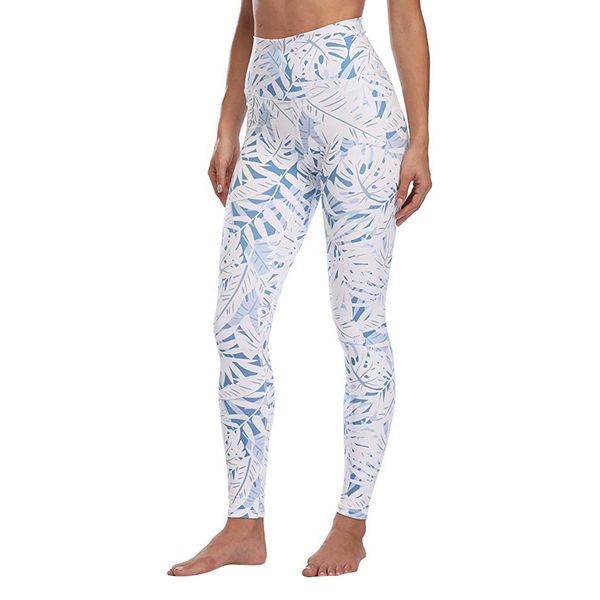 

2019 spring summer new women's casual digital printing high waist hip exercise fashion simplicity slim fit body yoga leggings, White;red