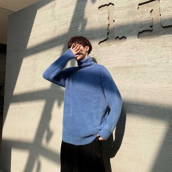 

winter thick sweater men warm fashion solid color casual knitted pullover man wild loose long sleeve sweater male clothes -2xl, White;black