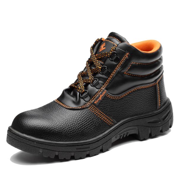 

mhysa 2019 autumn winter combat men high toe cap anti smashing work boots men safety shoes waterproof non-slip work shoes, Black