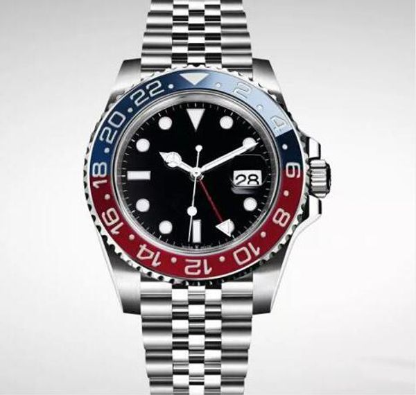 

2018 Basel World New 126710 126710BLRO Red and Blue Bicolor GMT Cerachrom Pottery 24Hours Scale Word Men Automatic Movement Dive Watch