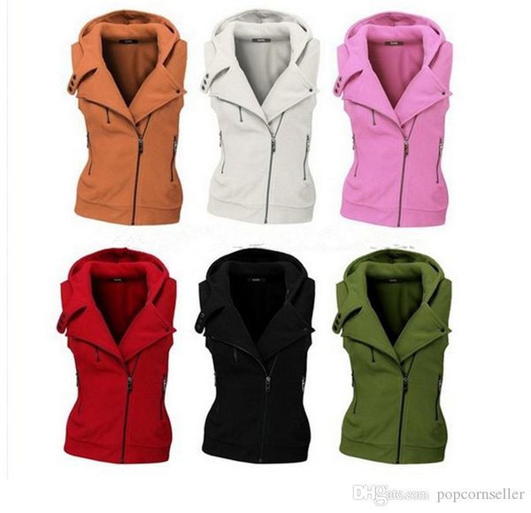 

womens fashion designer vest zipper female pure color regular outerwear ladies winter popular new style coats, Black;white