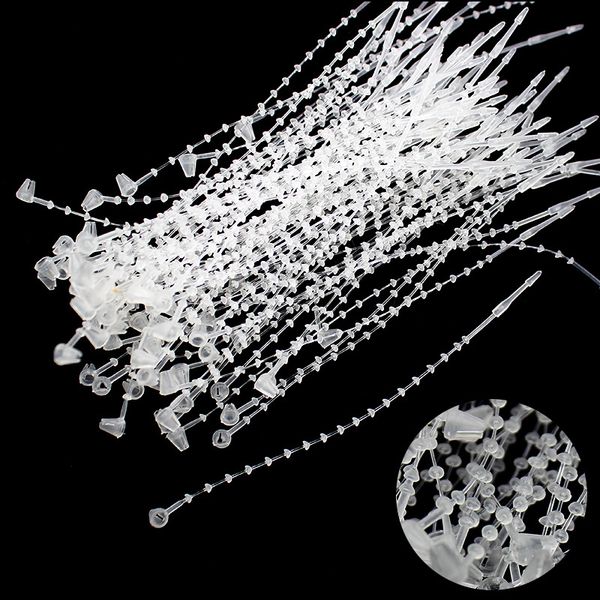 

1000pcs/lot black / transparent clothing / bag plastic bead chain rope plastic pin/hand string snap fastener/universal tag rope, Black;white