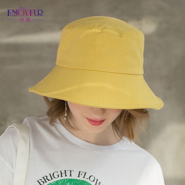 

enjoyfur summer cotton bucket hat for women hip hop outdoor caps fishermen sun hats, Blue;gray