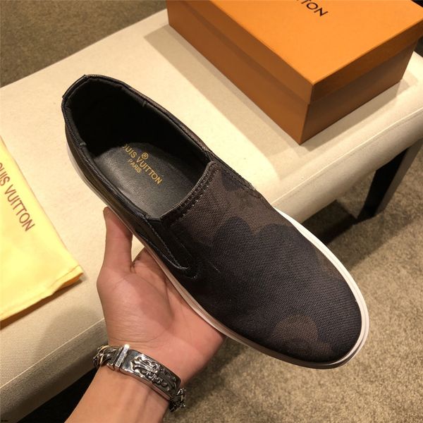 

19ss breathable canvas shoes men loafers 2019 spring summer casual shoes flat slip-on male shoes cloth high quality, Black