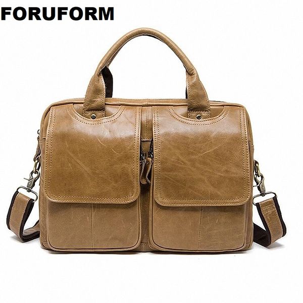 

men briefcase bag business genuine leather shoulder messenger bags office handbag 14 inch laphandbags zh-237