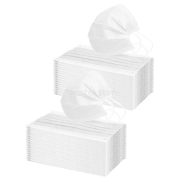 

120 pcs 3 ply disposable face mask anti dust haze fog smog protection white