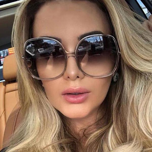 

2020 plastic classic vintage women sunglasses oversized round frame female glasses big shades oculos, White;black