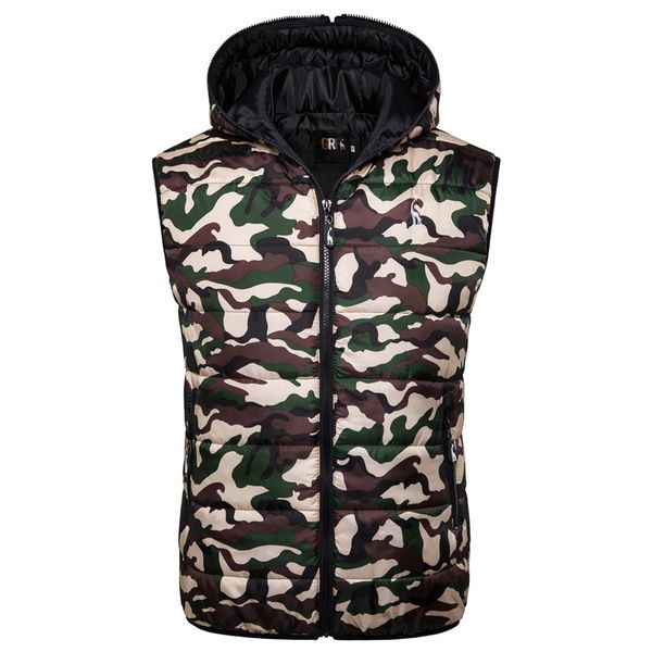 

negizber 2019 autumn fashion men's jacket vest solid color camouflage jacket sleeveless vest casual hooded waterproof men, Black;white