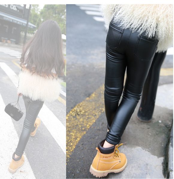 

зима епла деи девђка legging Ѭебнки оий каѬанда бѬки подделнй pu кожа де Blue