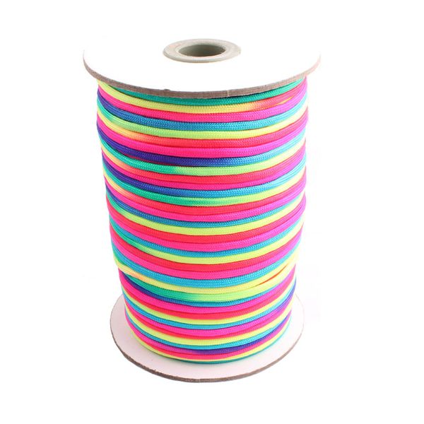 

campingsky 100meters(328feet) nylon rainbow paracord new 550 paracord parachute cord lanyard rope 7strand climbing camping