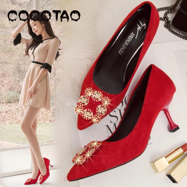 

red bridal shoes wedding shoes 2019 new bridesmaid toasting rhinestone square buckle pointed green wedding, Black