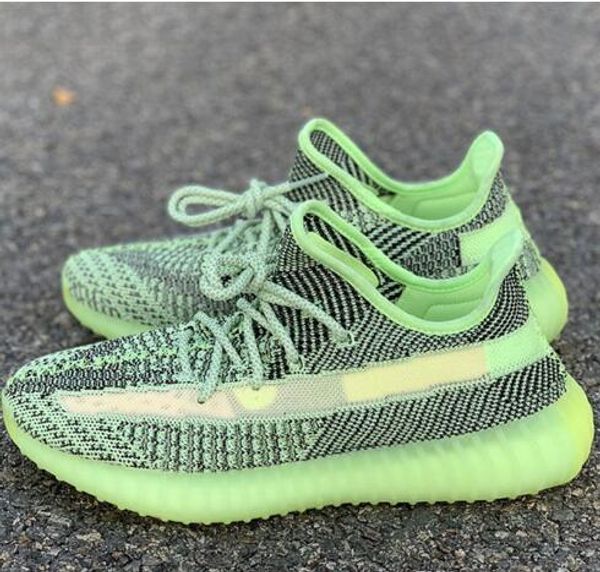 

yecheil west designer shoes yeezreal black neon green v2 trainers all reflective shoe -09