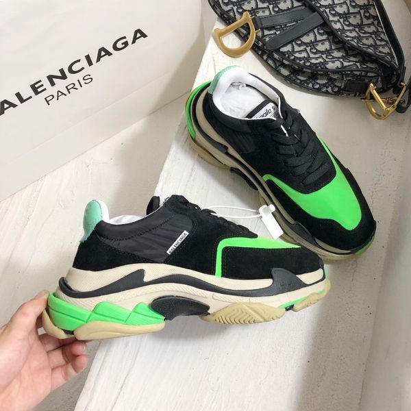 

luxury fashiondesigner couple shoes jogging casual shoes basketball sneakers triple platform air cushion vintage men's brand size 35-45, Black