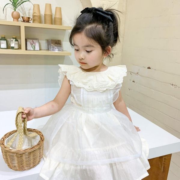 

2020 korea style girls ruffles dress fashion summer kids girls casual dresses 1-6 years, Red;yellow