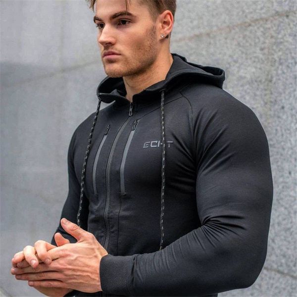 

2018 new men cotton camouflage hoodies sweatshirt spring style gyms fitness hooded pullover man casual sportswear brand clothing, Black