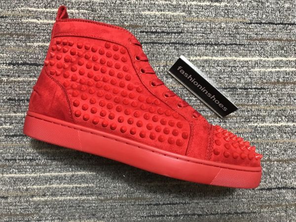 

new fashion kanye junior spikes orlato mens flat crystal red bottoms sneaker studded vintage off and white gz sneaker rivets cc size 35-47, Black