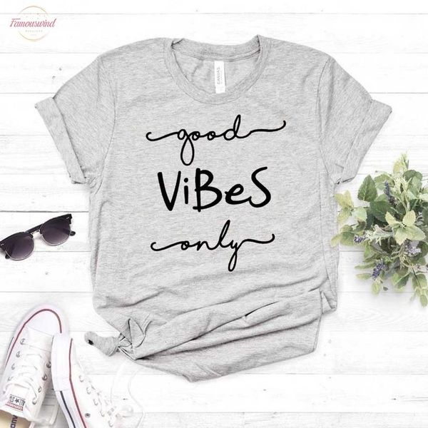 

good vibes only women tshirt cotton casual funny t shirt for lady girl tee hipster drop ship na 326, White
