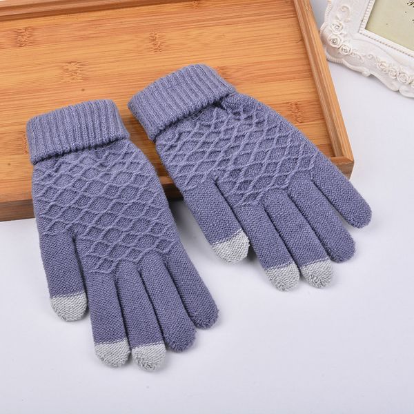 

womens keep warm ski gloves autumn winter touchscreen gloves casual fashion accessories five fingers mittens s3486, Blue;gray