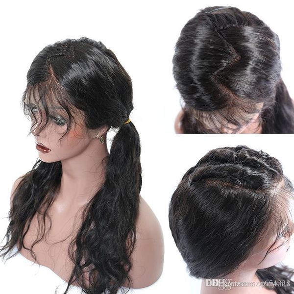 

full lace human hair wigs human hair lace front wigs water loose wave baby hair pre plucked natural ing, Black