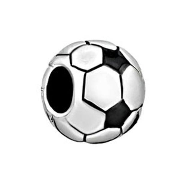 

ювелирные изделия большое отверстие металла шарика футбол футбол спорт европейских бисер сыпучие подвески подходит pandora браслет, Black