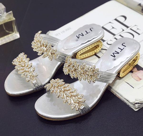 

the new water drill flat bottom cool drag woman summer korean version of the fashion heel slacker shoes, Black