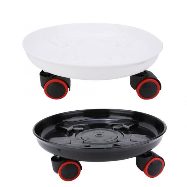 

wheeled drum flowerpot bottom plate removable resin round plant bracket plastic round mobile tray