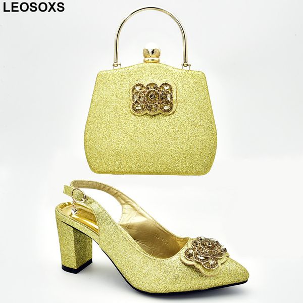 

latest african women shoes and bag set decorated with rhinestone women shoes and bag set in italy luxury designers, Black