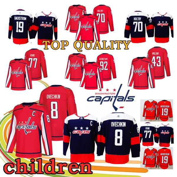

YOUTH Washington Capitals Hockey Jersey 8 Alex Ovechkin 43 Tom Wilson 70 Braden Holtby 92 92 Evgeny Kuznetsov 19 Nicklas Backstrom Jerseys