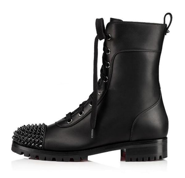 

2019 black genuine leather ts croc women's ankle boots lug sole red bottom boot luxury designer women cool bottes dress wedding