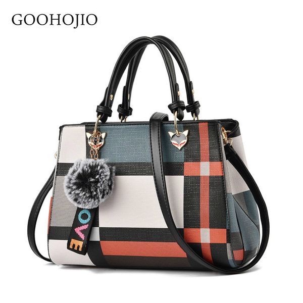 

goohojio fashion women handbag pu leather women messenger bags with ball toy female shoulder bags ladies party handbags yc233