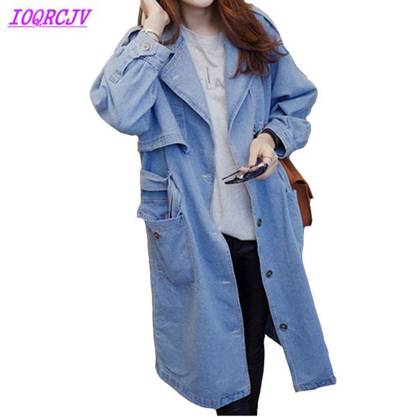 

denim trench coat for womens 2018 spring autumn large size jeans windbreaker loose female casual long coats ioqrcjv h516, Tan;black