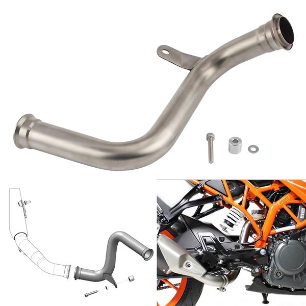 

exhaust muffler mid pipe for rc duke 390 125 2017 2018 2019 rc125 rc390 duke125 duke390 eliminator link pipe motorcycle part