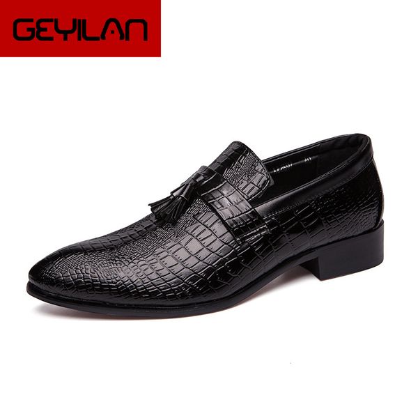 

2019 irregular pattern formal men loafers business wedding party dating dress shoes men's flats oxfords footwear, Black