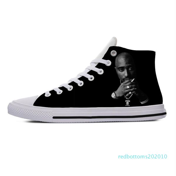 

2019 new fashion summer casual shoes 2pac tupac shakur rap lightweight leisure canvas shoes breathable fashion plimsolls r10, Black