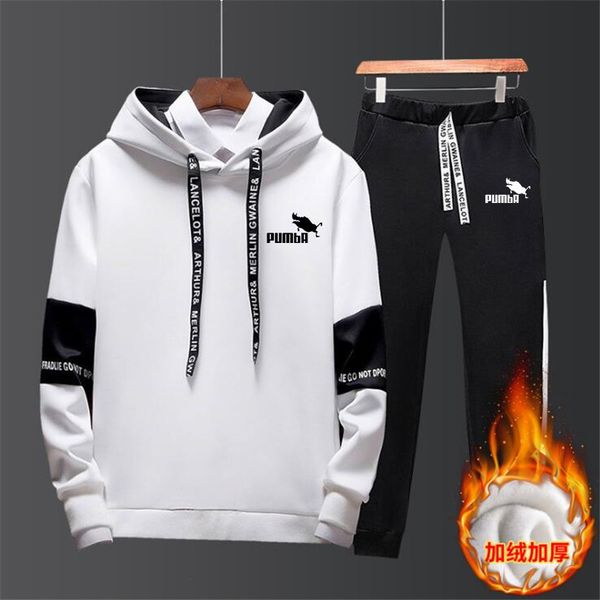

2019new fashion print men sport set autumn tracksuit long sleeve hoodie sweatshirt gymnastics fitness pants workout running suit, Gray