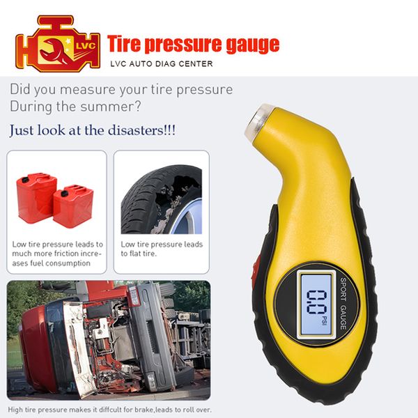 

tire pressure gauge meter manometer barometers tester digital lcd tyre air for auto car motorcycle wheel obd2 dignostic tools