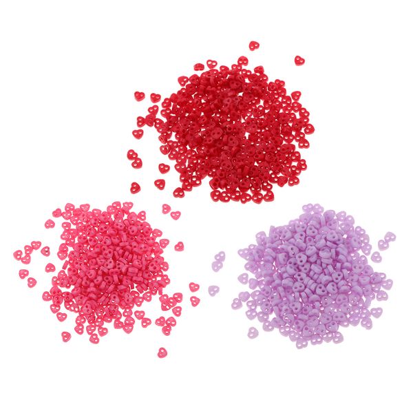 

900pcs heart shapes mini 2 holes buttons bjd doll clothes accessories 4mm
