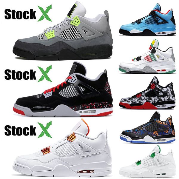 

trainers basketball shoes 2020 new arrival 4s 4 mens sneakers stock x what the deep blue royalty pale citron thunder