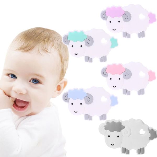

maternal and child supplies new baby teether chew children care appease molars infant little sheep shape silicone tooth gel toys