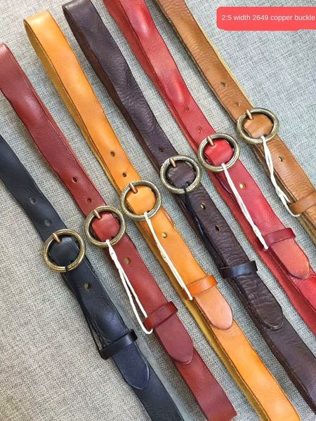 

ty8cx guangzhou layer cowhide 2649#2.5 wide copper buckle guangzhou layer cowhide leather leather belt 2649#2.5 wide copper buckle b, Black;brown