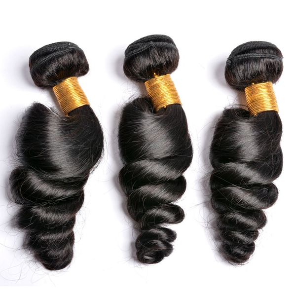 

8a dropshipping brazilian peruvian mongolian virgin hair bundles wefts mink yaki straight wave human hair weaves 3 pieces loose hair, Black