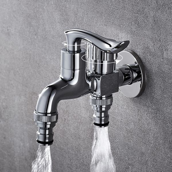 

single cold faucet, copper, household 4 points, 6 points, long faucet, three-way, one-in and two-out washing machine faucet