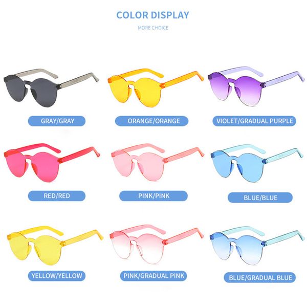 

wholesale jelly frameless fashionable kids children pc sunglasses uv400 retro eyewear candy colors in bulk, White;black