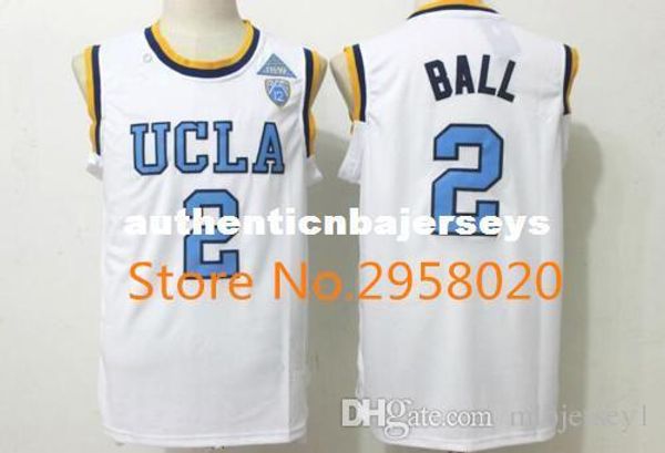 

custom ucla bruins #2 lonzo ball white blue stitched college university basketball jersey, Black;blue