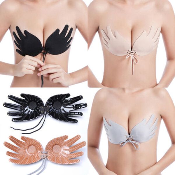 

silicone gel invisible bra self-adhesive stick on push up strapless backless invisible bras women seamless underwear, Black;white