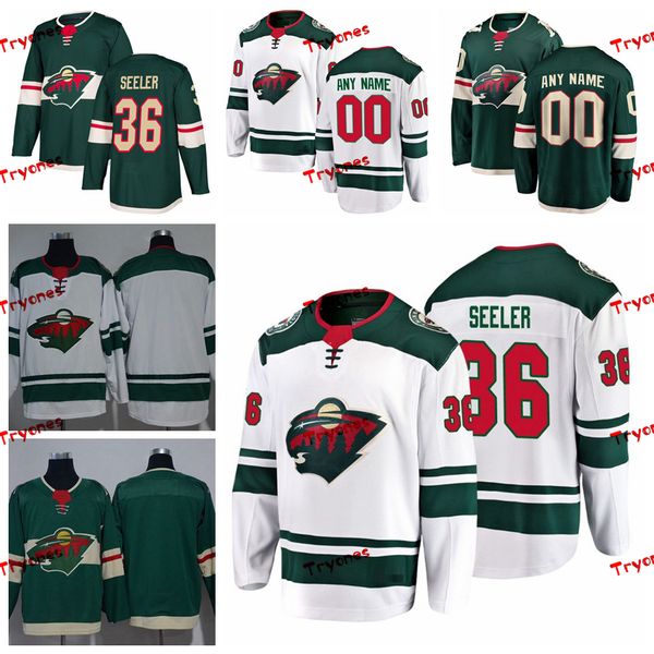 

2019 minnesota wild nick seeler stitched jerseys mens customize home green shirts 36 nick seeler hockey jerseys s-xxxl, Black;red