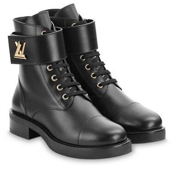 

2019 fashion joker martin boots autumn and winter leisure thick heel women's booties velcro shoe lace-up generous boot, Black