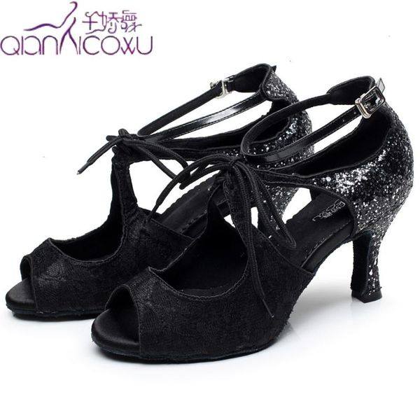 

slip on jazz salsa ballroom latin dance shoes for dancing women dancers waltz tango dances heel 6201 pumps black sandals